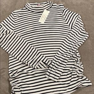 Black and white mock turtleneck